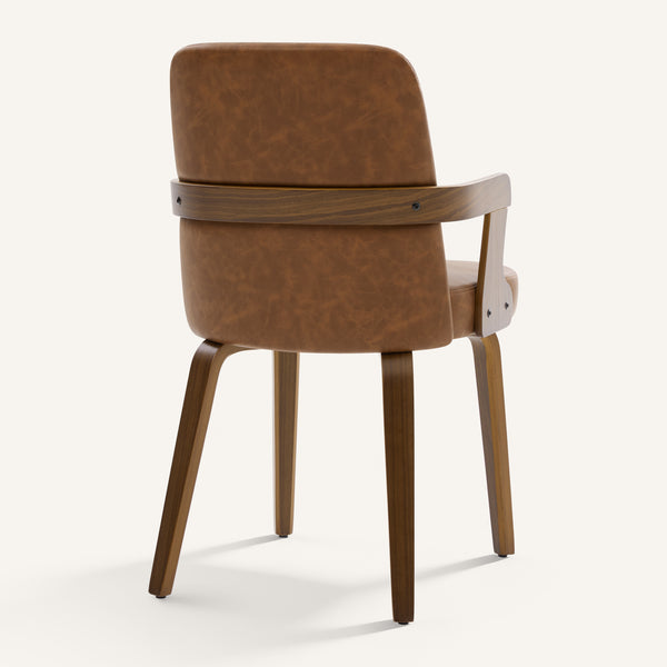 Zelen Dining Chair in Brown Afus Leather