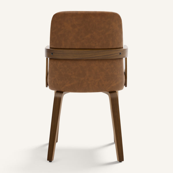 Zelen Dining Chair in Brown Afus Leather