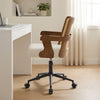Zelen Office Chair in Beige Afus Leather