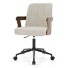 Zelen Office Chair in Beige Afus Leather, Leather Backrest
