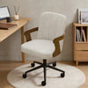 Zelen Office Chair in Beige Afus Leather, Leather Backrest