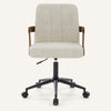 Zelen Office Chair in Beige Afus Leather, Leather Backrest