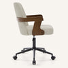 Zelen Office Chair in Beige Afus Leather, Leather Backrest