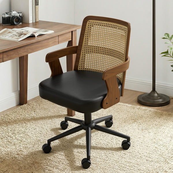 Zelen Office Chair in Black Afus Leather
