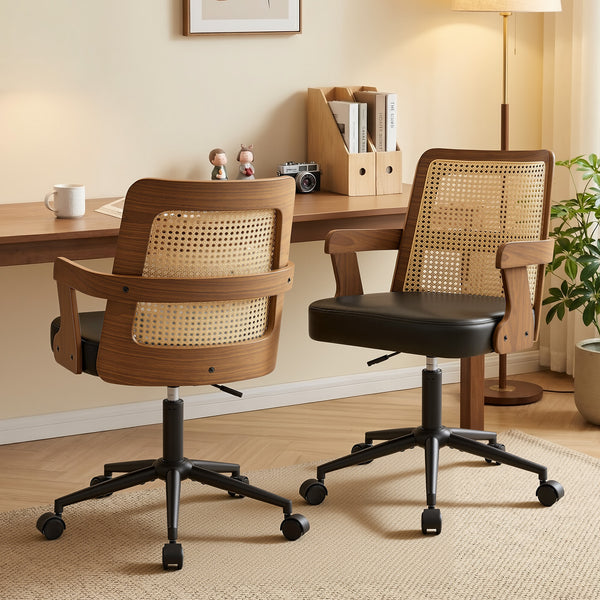 Zelen Office Chair in Black Afus Leather