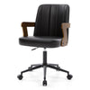 Zelen Office Chair in Black Afus Leather, Leather Backrest
