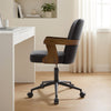 Zelen Office Chair in Black Afus Leather, Leather Backrest