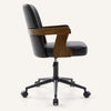 Zelen Office Chair in Black Afus Leather, Leather Backrest