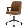 Zelen Office Chair in Brown Afus Leather, Leather Backrest